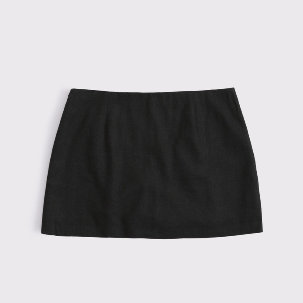 Abercrombie & Fitch Scarlett Mid Rise Linen Blend Mini Skort
